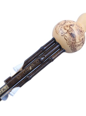 蓝孔雀 烙画紫竹葫芦丝 C D 降B调 成人初学儿童七孔云南民族乐器