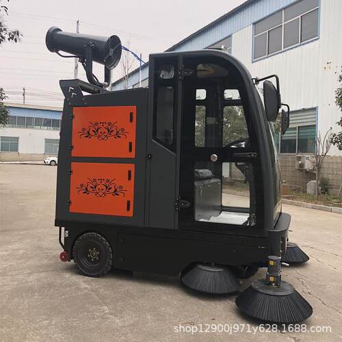 驾式业扫地机工带洒水工厂车间拖地机业驶小区道物路清895扫清理