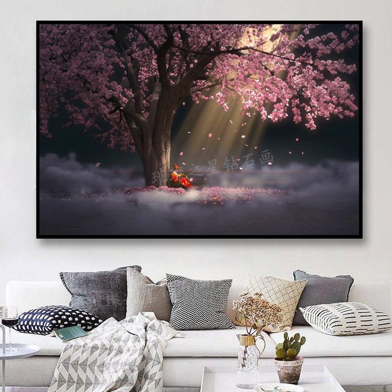 钻石画新款满钻客厅卧室海棠花清新唯美现点贴钻,居家布艺,钻石绣,淘宝优惠券,粉丝福利购,淘宝优惠卷