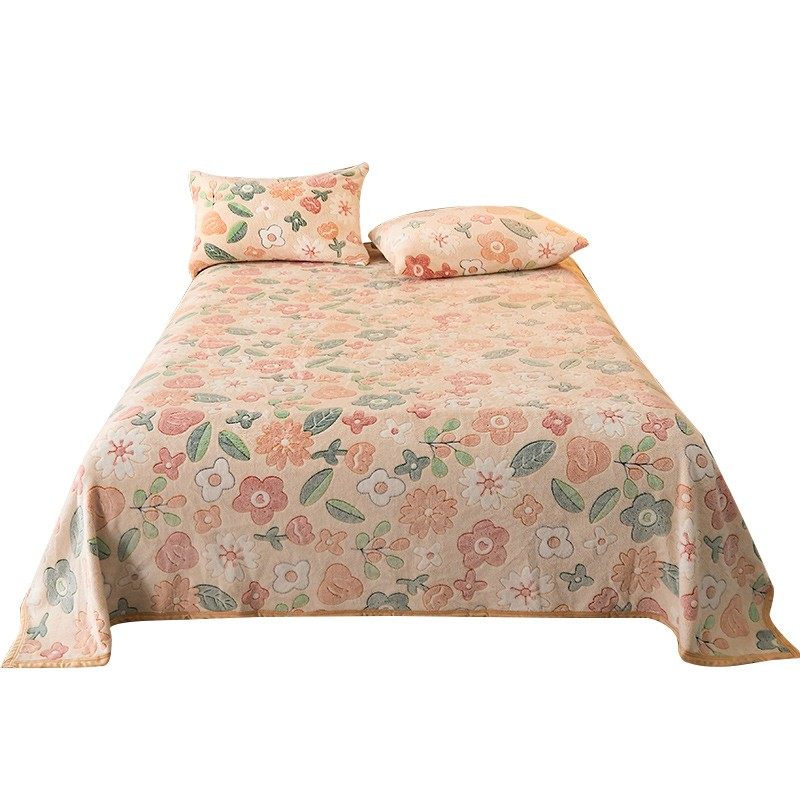 冬季珊瑚毛毯牛奶法兰绒床单单件加绒防滑铺床双面毛绒面被单,床上用品,床单,淘宝优惠券,粉丝福利购,淘宝优惠卷