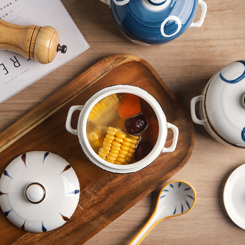 舍里日式炖盅家用带盖双耳炖罐燕窝蒸蛋专用隔水炖碗陶瓷小汤盅,厨房/烹饪用具,炖锅/炖煲/汤煲,淘宝优惠券,粉丝福利购,淘宝优惠卷