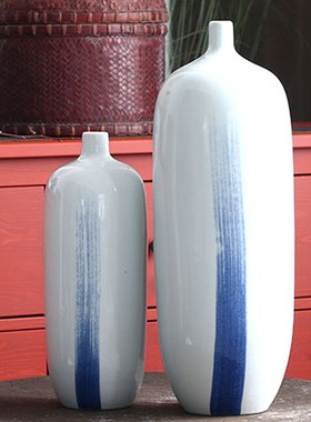 中式陶瓷花瓶落地大摆件样板房会所家居客厅电视插花软装饰品