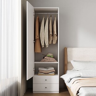 单人衣柜小型c宽家用儿童卧室实木简易超窄收纳柜小尺寸定制