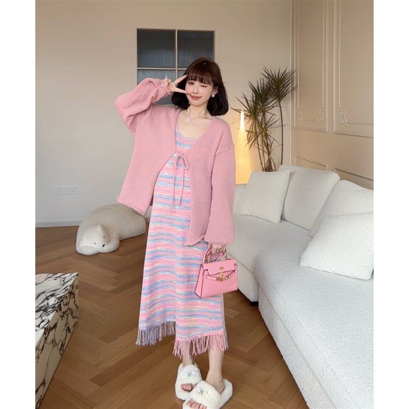 【彩妮蜜糖】娜娜的孕期穿搭孕妇装秋装2024新款洋气开衫裙子套装,孕妇装/孕产妇用品/营养,套装,淘宝优惠券,粉丝福利购,淘宝优惠卷