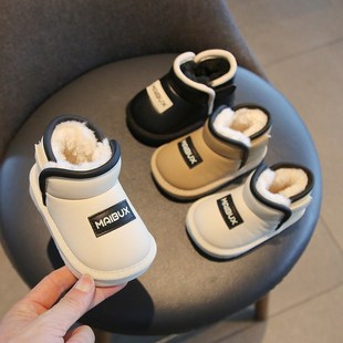 儿童雪地靴加绒女童棉靴婴儿学步鞋男童鞋子冬季1一2岁宝宝鞋保暖