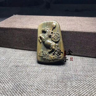 阿根廷绿檀木十二生肖马挂件马到成功本面年吊坠项链车挂订制刻字