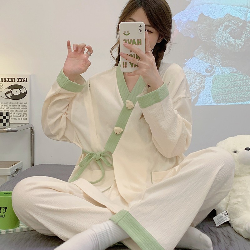 月子服夏季薄款产后纯棉春秋哺乳拉链5月份6仿棉纱家居服孕妇睡衣,孕妇装/孕产妇用品/营养,家居服套装,淘宝优惠券,粉丝福利购,淘宝优惠卷