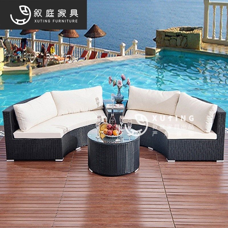 户外沙发庭院阳光房圆形藤沙发组合圆型休闲室外花园弧形藤编家具,住宅家具,户外沙发,淘宝优惠券,粉丝福利购,淘宝优惠卷