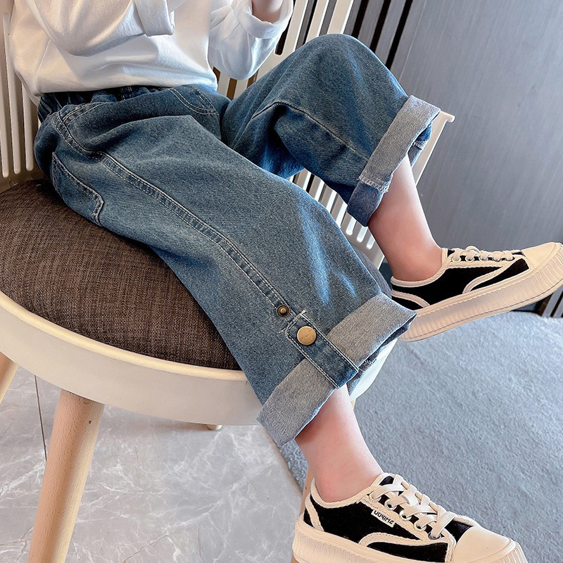 女童牛仔裤春秋季2023新款洋派女宝宝春款直筒儿童套装春装阔腿裤,童装/婴儿装/亲子装,裤子,淘宝优惠券,粉丝福利购,淘宝优惠卷