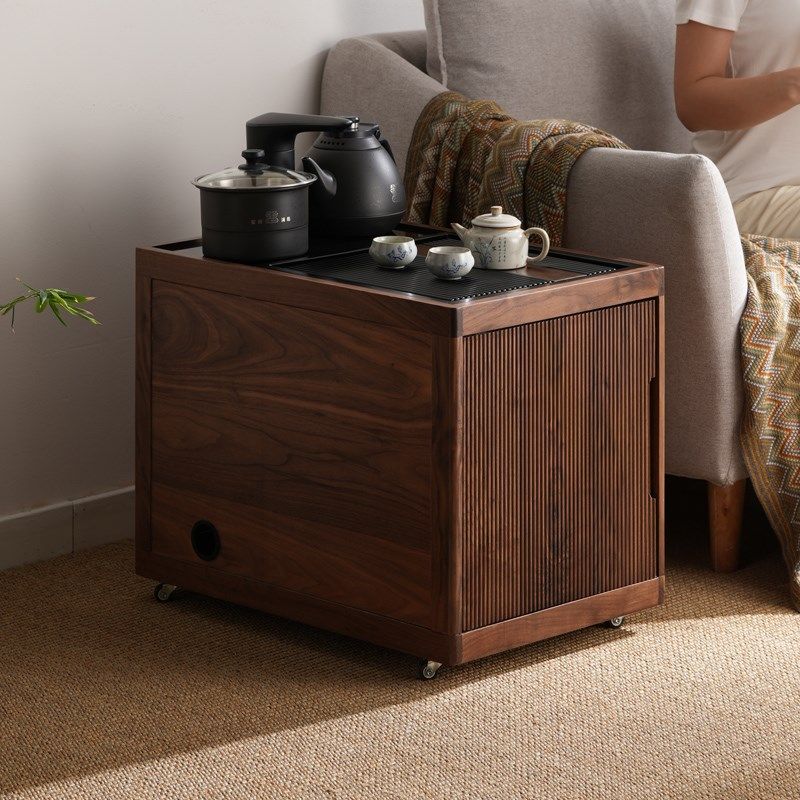 北美黑胡桃木烧水壶一体茶几边柜实木可移动边几茶水柜沙发侧边柜,住宅家具,移动边几/推车,淘宝优惠券,粉丝福利购,淘宝优惠卷