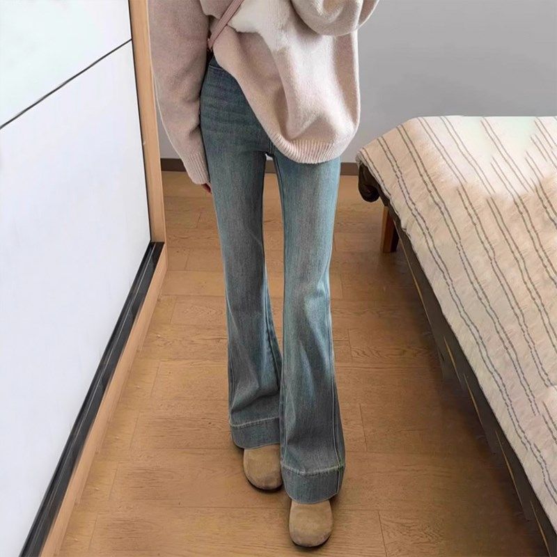 孕妇复古微喇裤子不勒肚子春秋季2024新款外穿托腹拖地牛仔裤秋冬,孕妇装/孕产妇用品/营养,孕妇休闲裤,淘宝优惠券,粉丝福利购,淘宝优惠卷