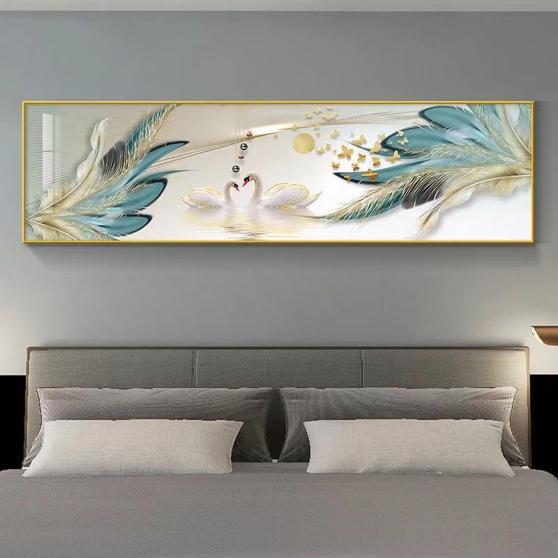 夫妻主卧挂画卧室床头装饰画北欧主卧挂画横幅宾馆现代简约酒店房