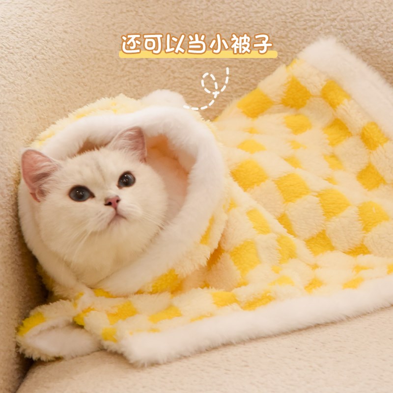 猫咪衣服秋冬保暖睡袍厚睡衣宠物斗篷无毛猫衣服中小型犬过冬