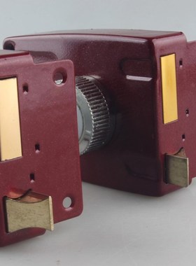 101外装保险门锁防盗锁老式木门铁门方形红色大门储藏室双舌暗锁