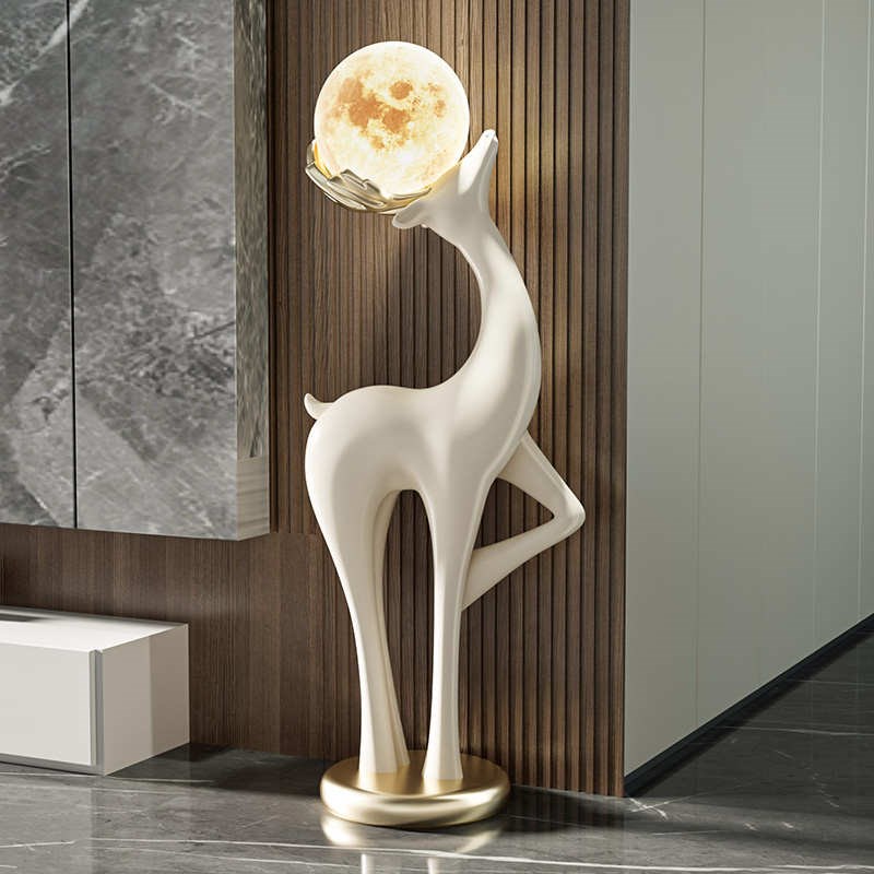 礼物客厅旁沙发装饰宅灯氛围落地新居奢轻乔迁电视柜鹿艺术新款旺