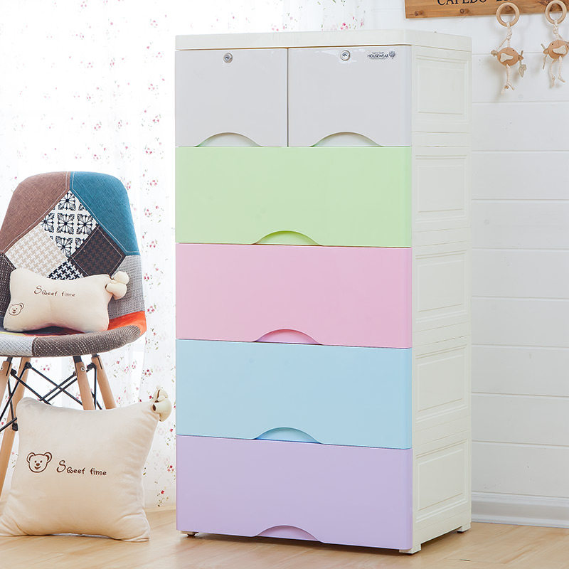 加厚抽屉式收纳柜五层塑料婴儿童储物柜衣柜多层五斗柜子,收纳整理,鞋柜,淘宝优惠券,粉丝福利购,淘宝优惠卷
