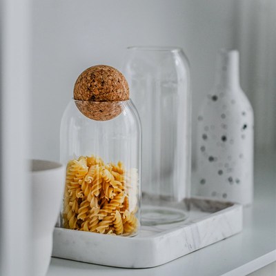 圆形软木塞无铅玻璃瓶子密封罐带盖可爱储物花茶叶罐小号透明家用