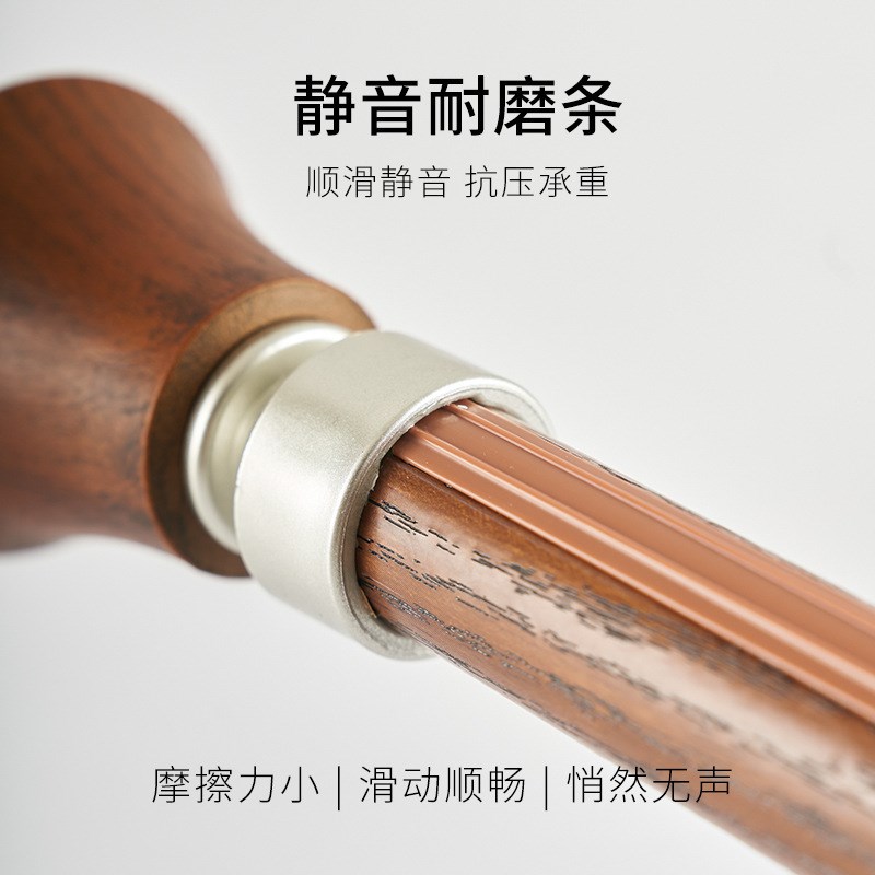 简约木纹色静音罗马杆窗帘杆铝合金窗帘杆单杆双杆窗帘轨道