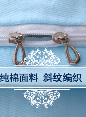 被套单件纯棉单双人儿童春夏季学生宿舍1.5米床男天蓝色全棉被罩