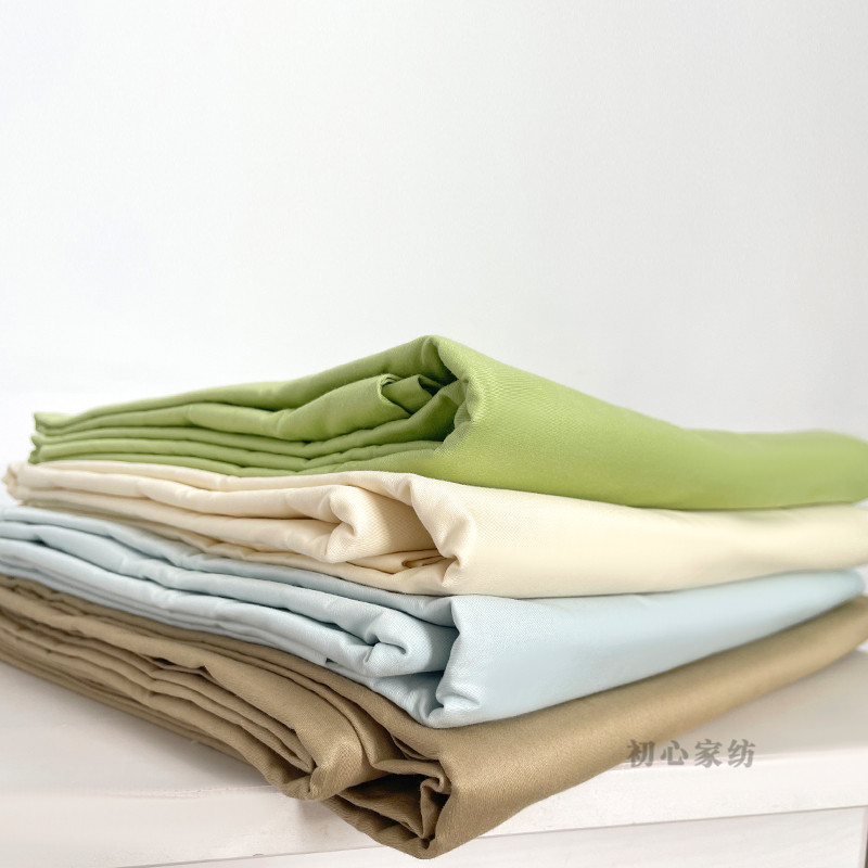60支600根贡缎纯色床单全棉单件床笠双人长绒棉床罩三件套
