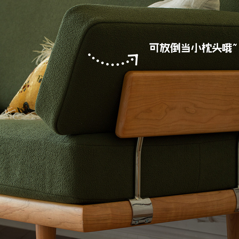 浮生记北欧布艺沙发客厅日式小户型实木家具复古三人位沙发可拆洗