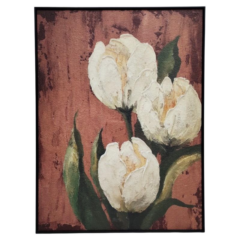 法式复古花卉砂岩高级感客厅沙发背景墙花卉装饰画G060郁金香6080图片
