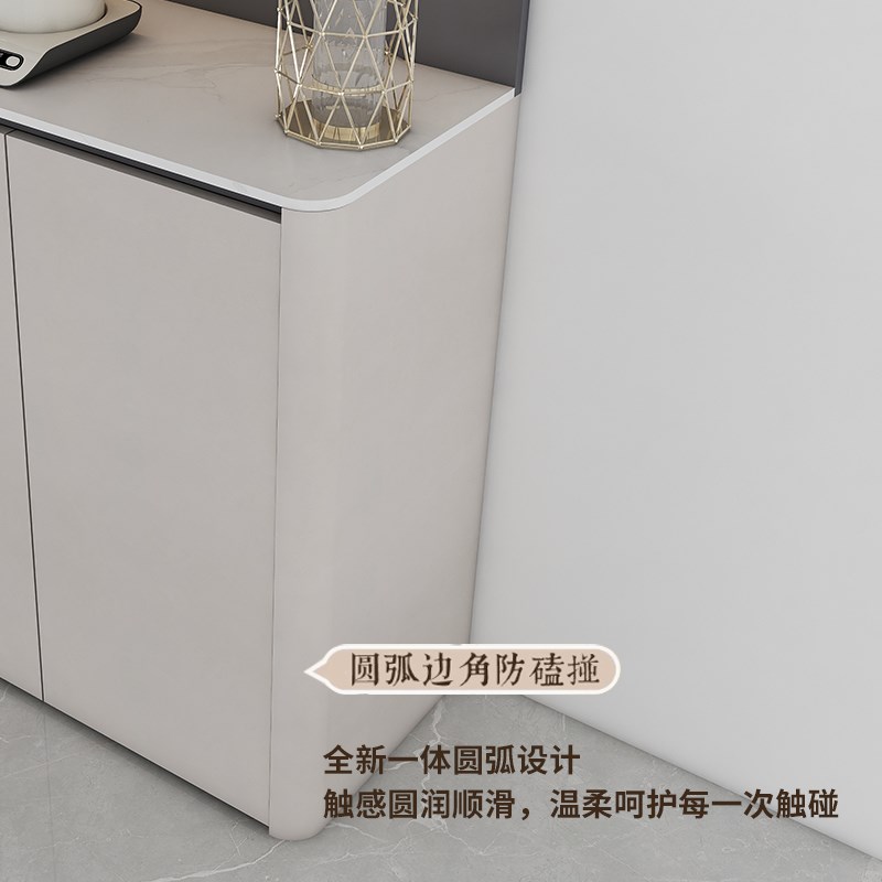 到顶餐边柜靠墙一体高多层实木客厅高档储物定制现代简约玻璃酒柜