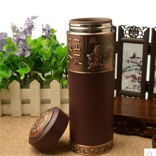 木鱼石杯子磨砂简约带盖杯随手水杯泡茶杯杯保温密封招财家居客厅