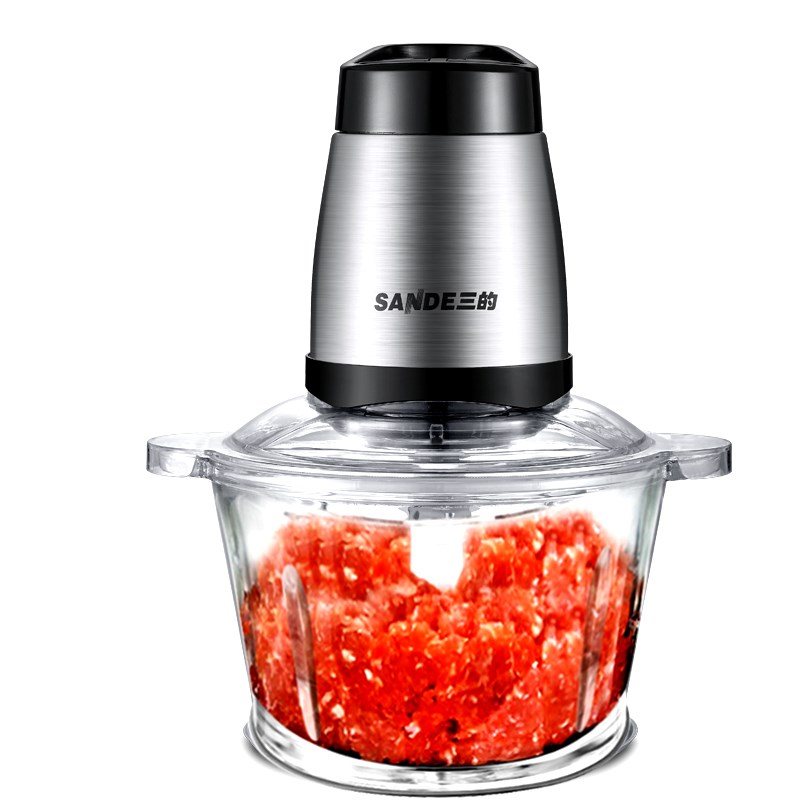 三的绞肉机家用电动不锈钢绞馅机打料理搅拌蒜蓉蒜泥器小型碎肉机