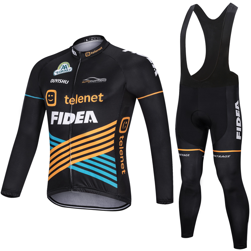 背带长袖骑行服套装男春夏季透气防晒自行车上衣骑行裤车队版定制