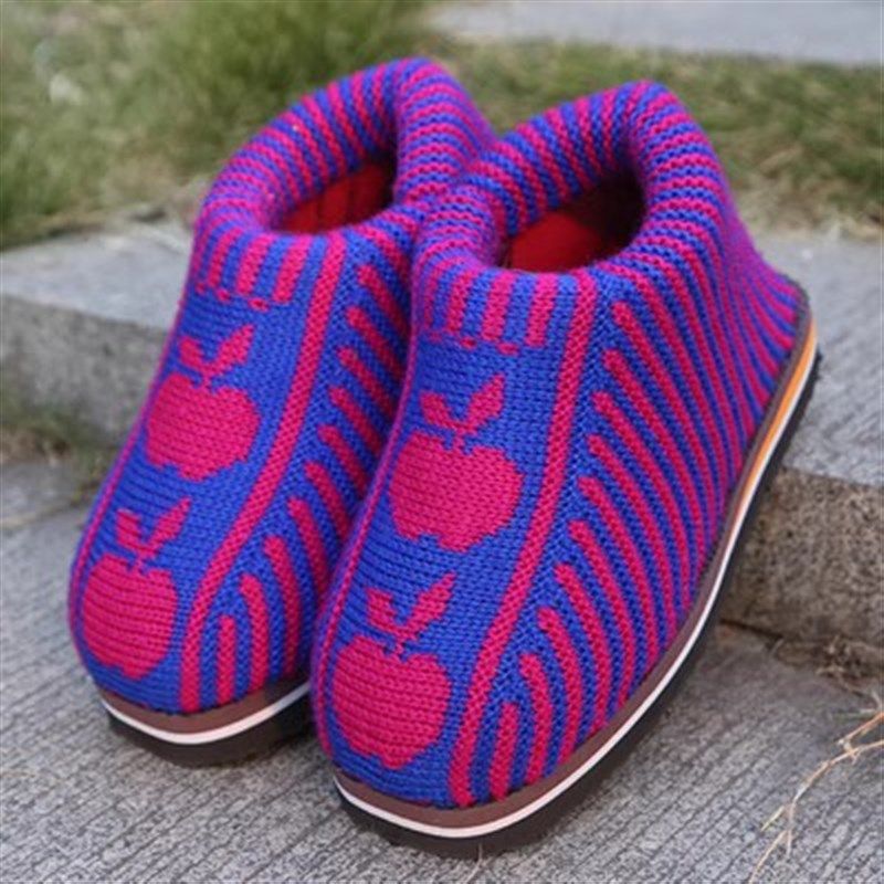 冬季针织毛线棉鞋女居家男二棉保暖手工编织成品农村加绒加厚,居家布艺,居家棉拖/棉鞋,淘宝优惠券,粉丝福利购,淘宝优惠卷