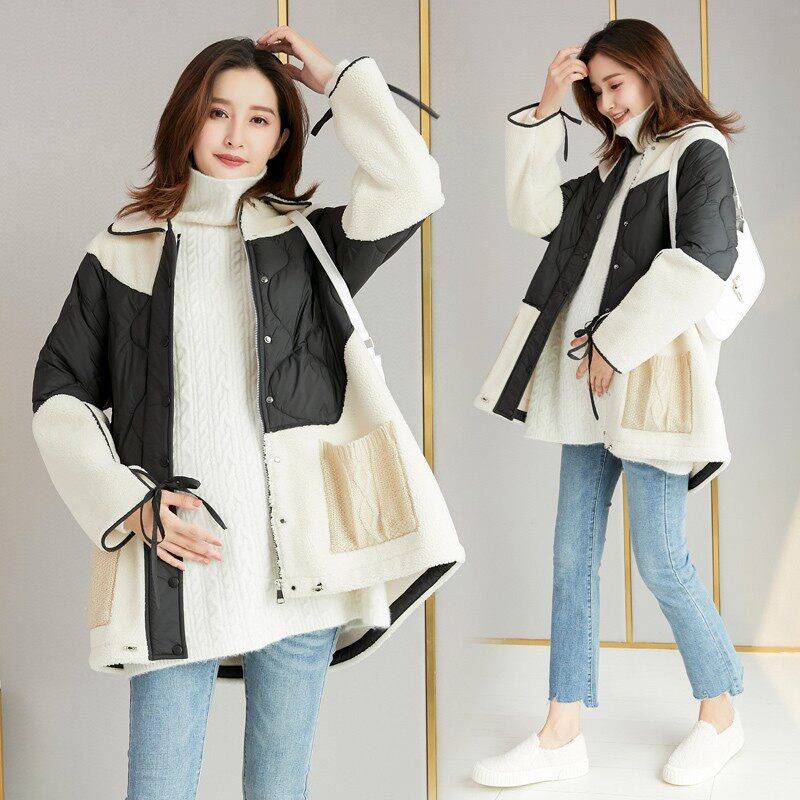 孕妇装冬装保暖颗粒毛绒大衣孕后棉衣/羽绒服/大衣