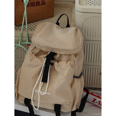 旅游登山包高中生男女款大容量防泼水户外运动轻便抽绳双肩包背包