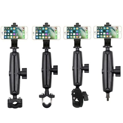 摩托车手机拍摄支架配件金属电动车架子外卖固定神器加长后视镜