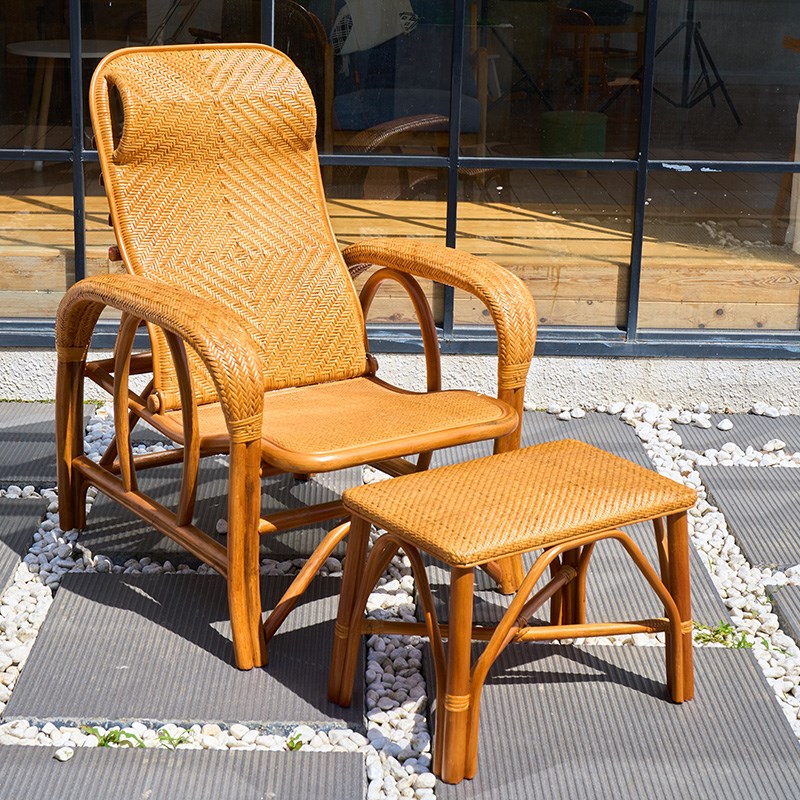藤编家具天然真藤皮手工制作腾椅高背托腰老人家庭休闲好藤椅藤器