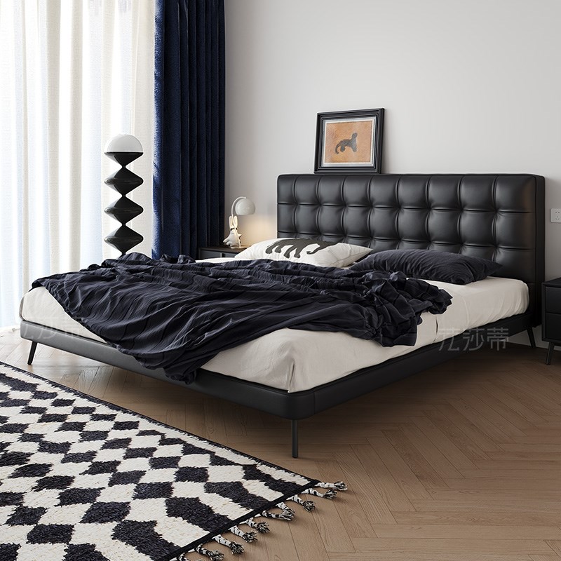 法莎蒂床复古斯床极简中古风主卧床现简约轻奢床