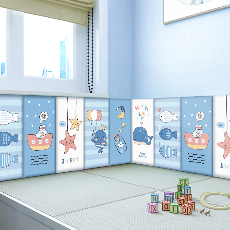 儿童房墙面装饰泡沫软墙贴自贴墙纸自粘卧室床围温馨防水贴