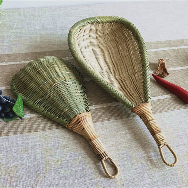 手工漏勺 竹制品捞面勺 厨房家用沥水勺子 过滤长柄网勺