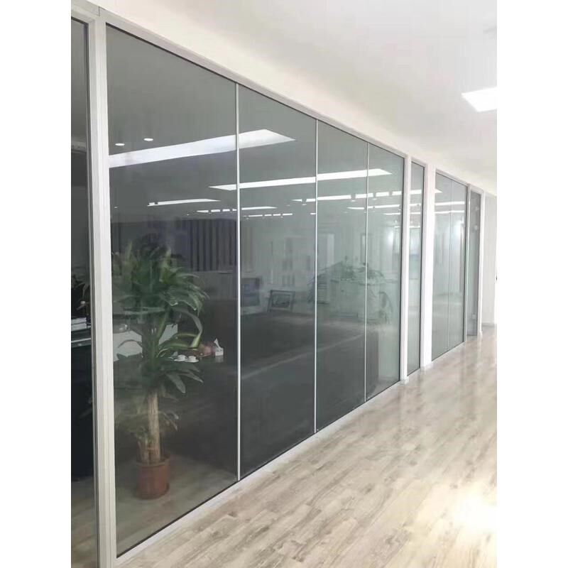 香港深圳办公室高隔断墙中空屏风双玻百叶铝合金钢化磨砂玻璃新款