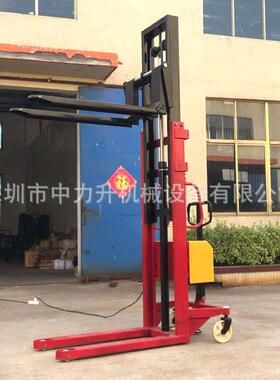 交流电半电动堆高车2吨220V半电动升高车电动叉车堆垛机