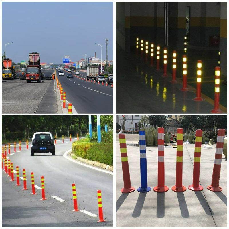 警示柱PU弹力柱防撞75CM塑料反光柱护栏隔离桩柔性道路分道口路桩