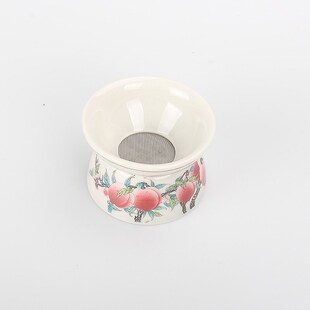草夫茶套中组合功木灰九桃过滤器陶瓷家用简约复古装式茶汤茶漏网