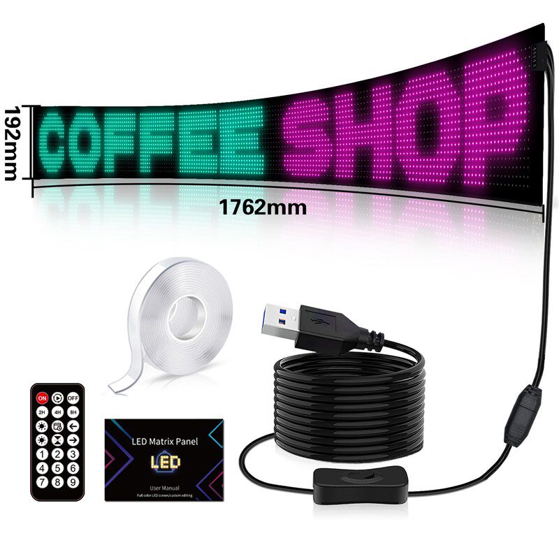 恶魔之眼车载LED显示屏超薄防水DIY店招屏LED随贴屏新品LED柔性屏