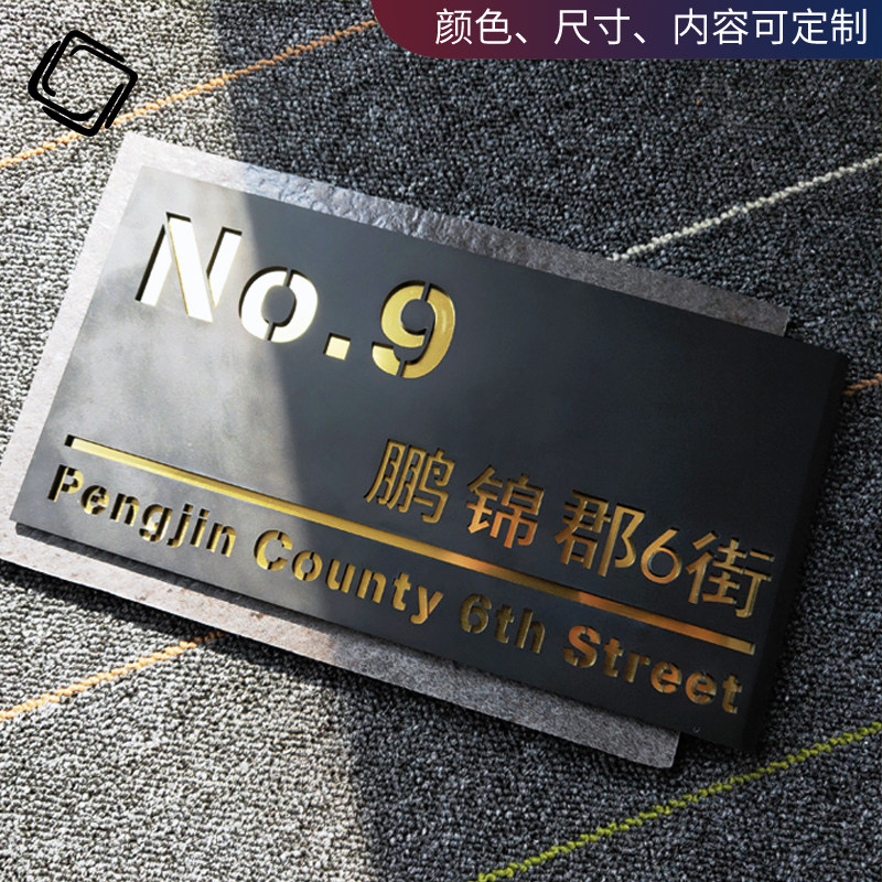 店铺门牌家用门号牌门牌定制工业风别墅楼号牌港式创意数字牌招牌