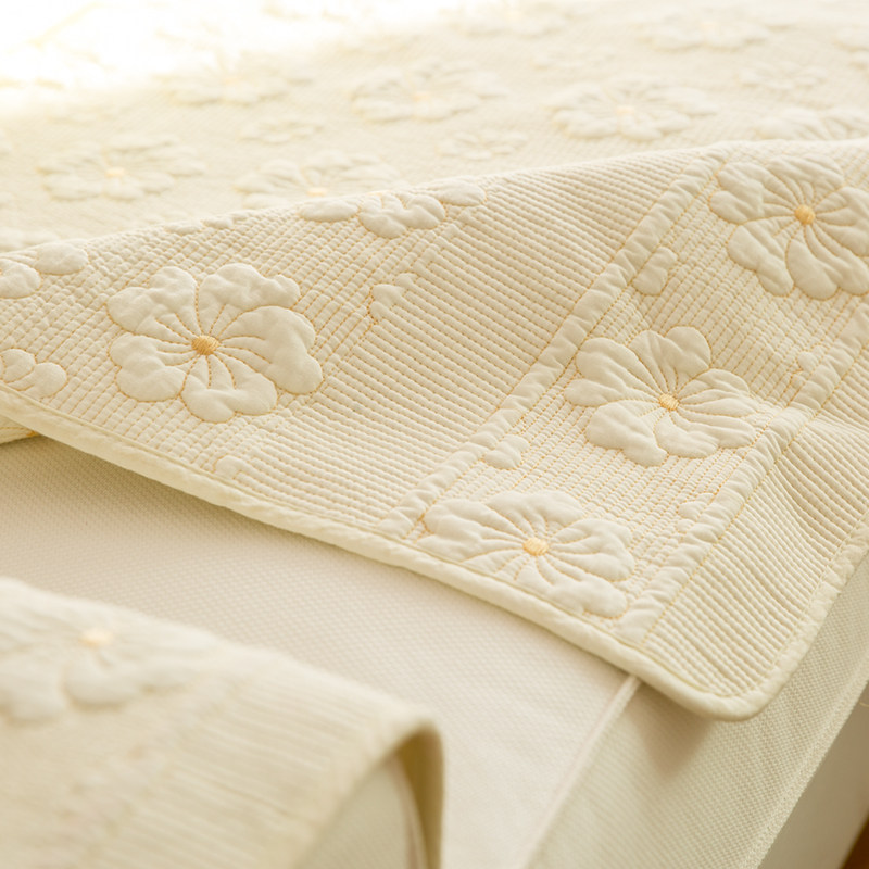 双面全棉刺绣沙发垫布艺简约现代防滑万能全包套巾罩四季通用坐垫