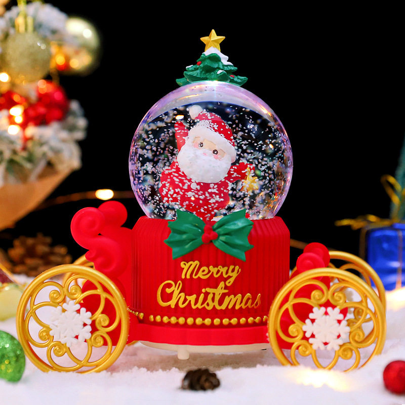 圣诞节礼物老人发光旋转水晶球八音盒女生音乐盒平安夜儿童男女友,家居饰品,音乐盒,淘宝优惠券,粉丝福利购,淘宝优惠卷