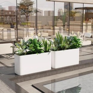 户外不锈钢定制花箱阳台种植箱广场商业街长方形花盆铁艺成品花坛