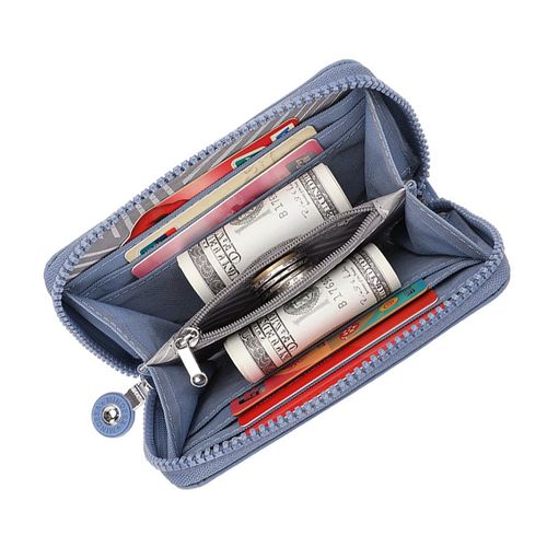 短款钱包女迷你手拿包小钱夹简约时尚零钱包轻便多拉链尼龙布卡包