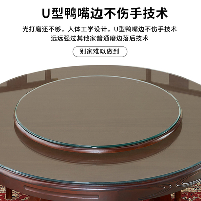 圆形钢化玻璃餐桌转盘酒店大圆桌茶几透明玻璃片定制台面家用防烫