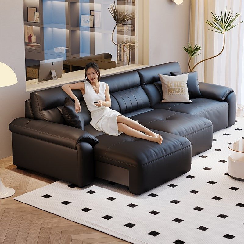 意式大象耳朵沙发电动功能真皮沙发床现代简约可自动伸缩客厅沙发,住宅家具,皮艺沙发,淘宝优惠券,粉丝福利购,淘宝优惠卷